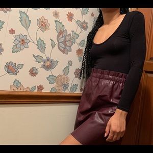 Purple Leather Skirt